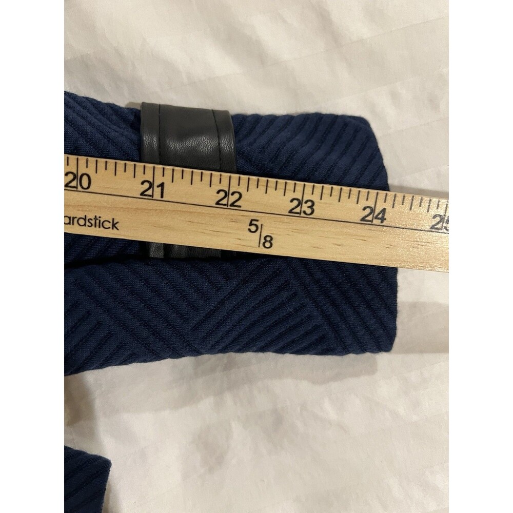 NEW Kate & Mallory Zip Jacket Vegan Leather Accents Blue Black XL Office Casual - Picture 13 of 13
